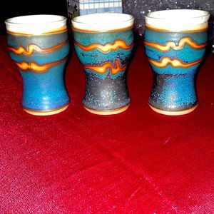 Blue Whynot Pottery Cups Set